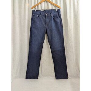 Mott & Bow women's W32 x L32 straight leg dark wash, 98% cotton jeans J9